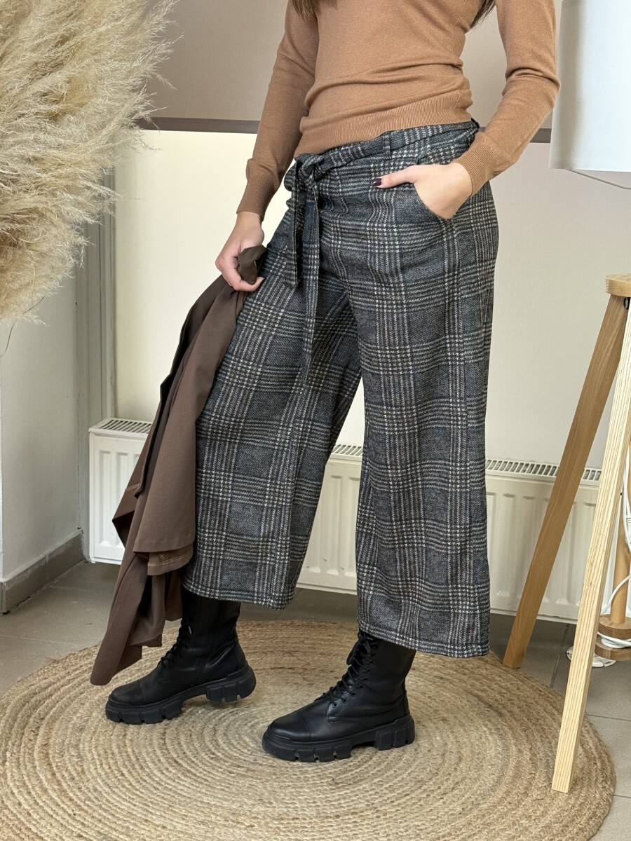 Kockás nadrág - szürke - Kép 5