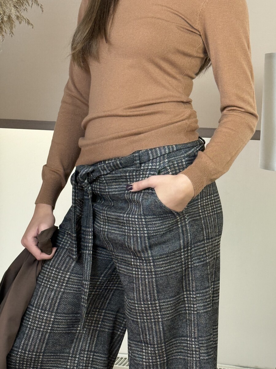 Kockás nadrág - szürke - Kép 3