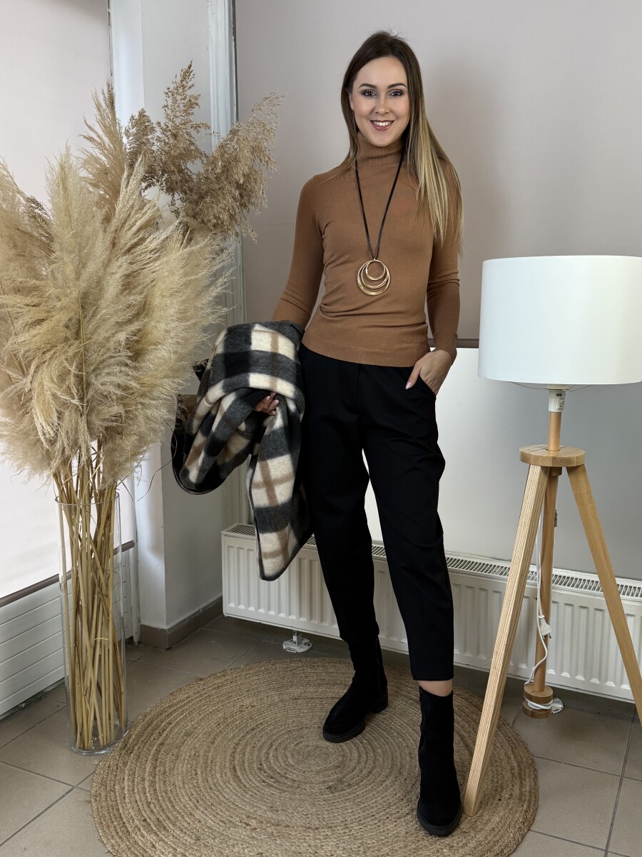 Zsebes mom fit nadrág - fekete - Kép 13