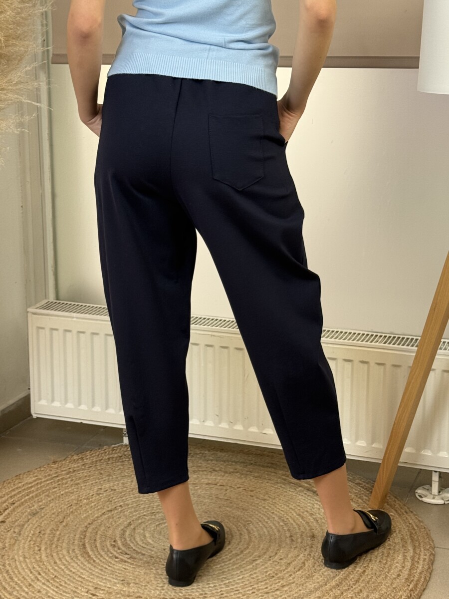 Zsebes mom fit nadrág - sötétkék - Kép 12