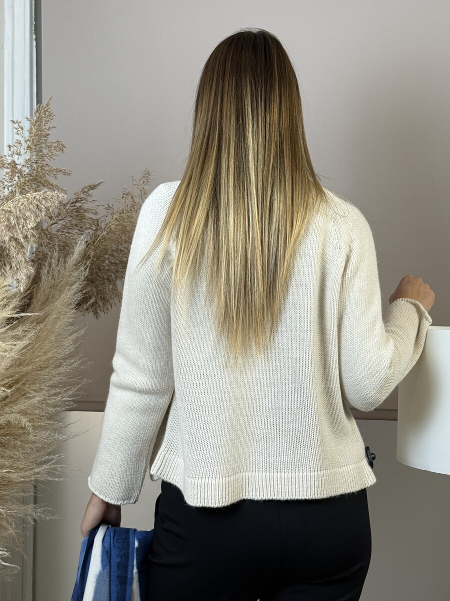 Vastag kardigán - bézs - Kép 14
