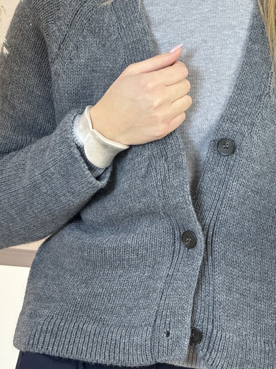 Vastag kardigán - szürke - Kép 5