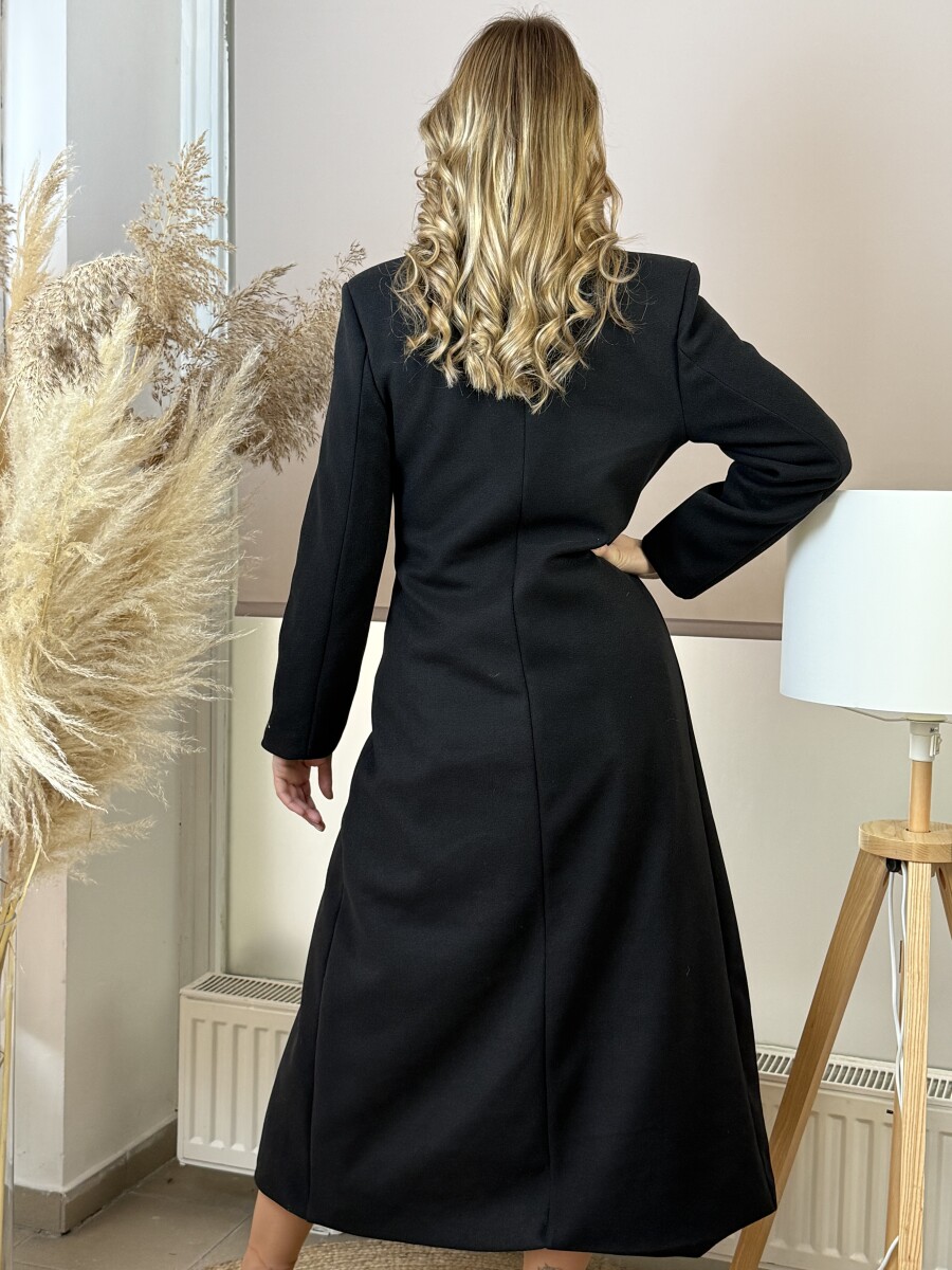 Maxi szövetkabát - fekete - Kép 21