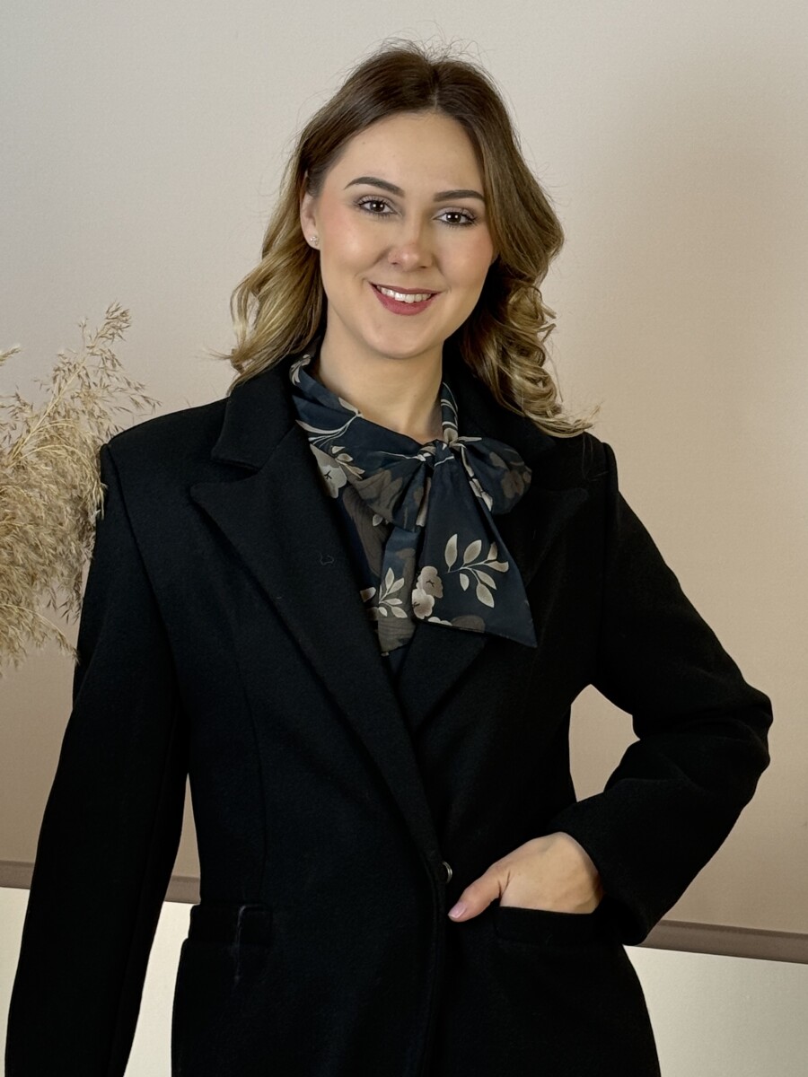 Maxi szövetkabát - fekete - Kép 11