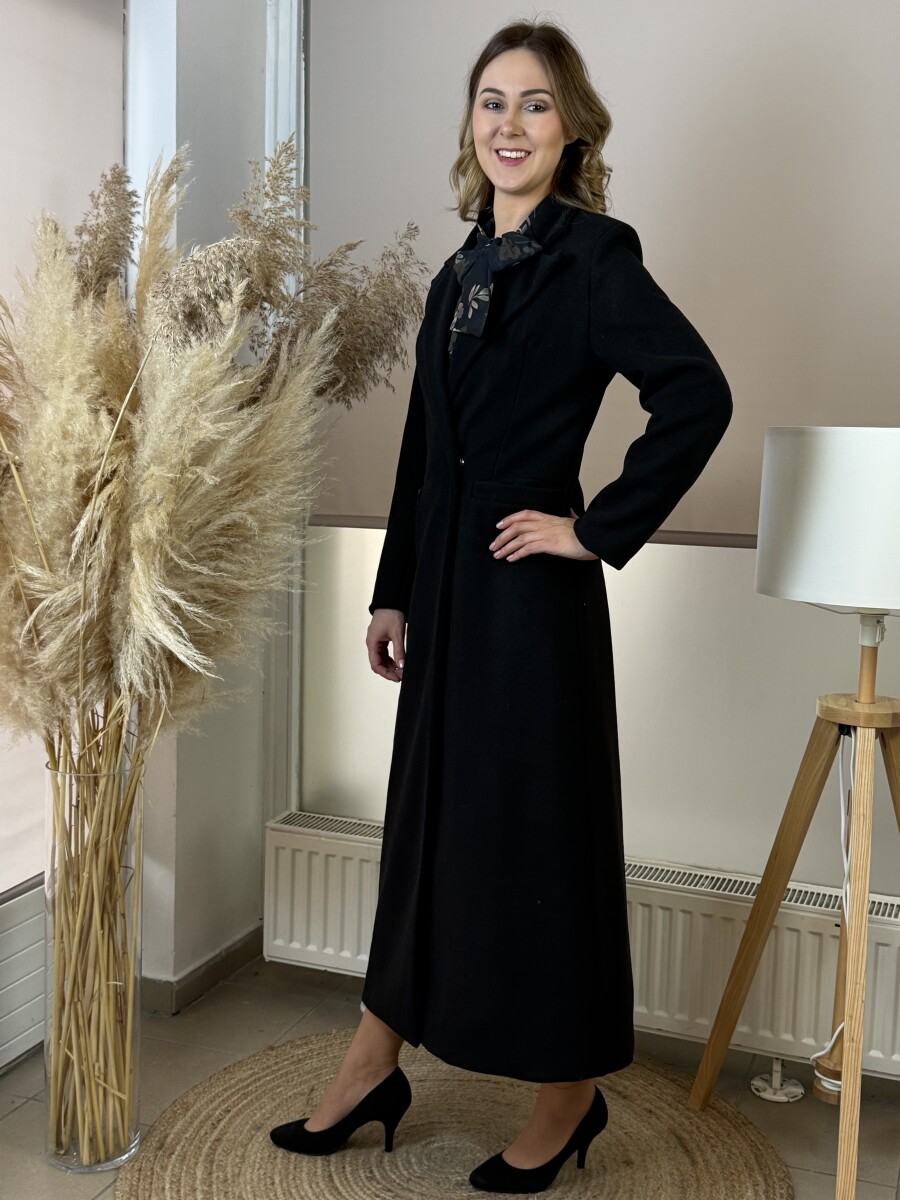 Maxi szövetkabát - fekete - Kép 2
