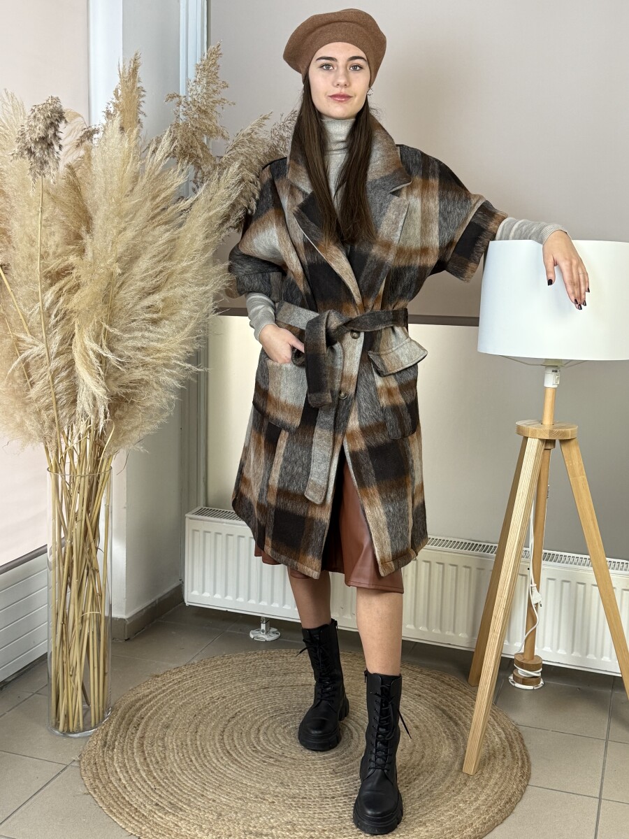 Kötős kockás kabát