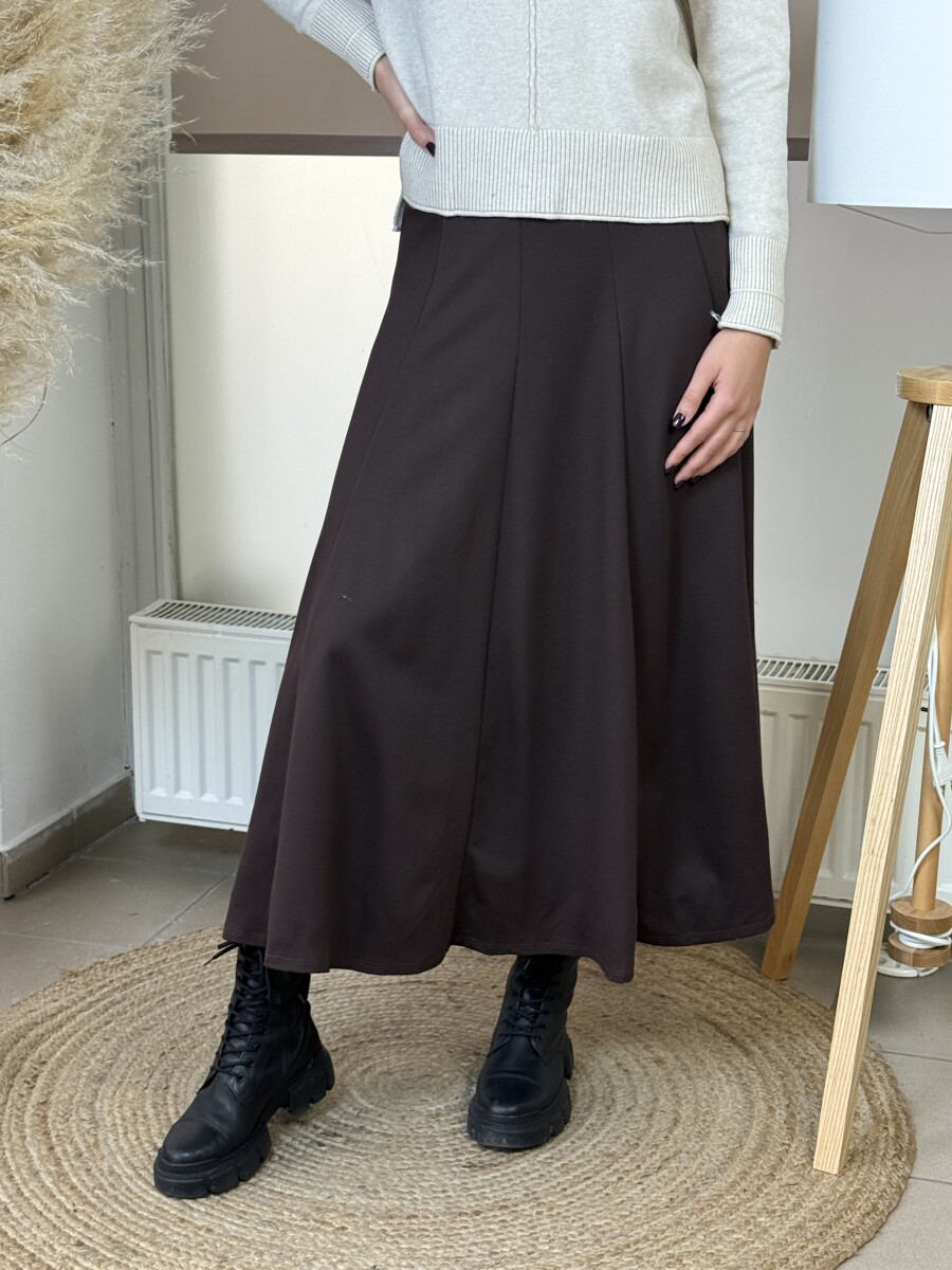 Harang alakú szoknya - csokibarna - Kép 8