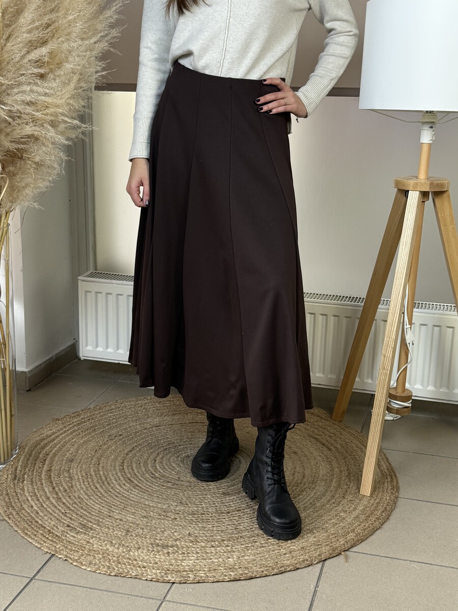 Harang alakú szoknya - csokibarna - Kép 4