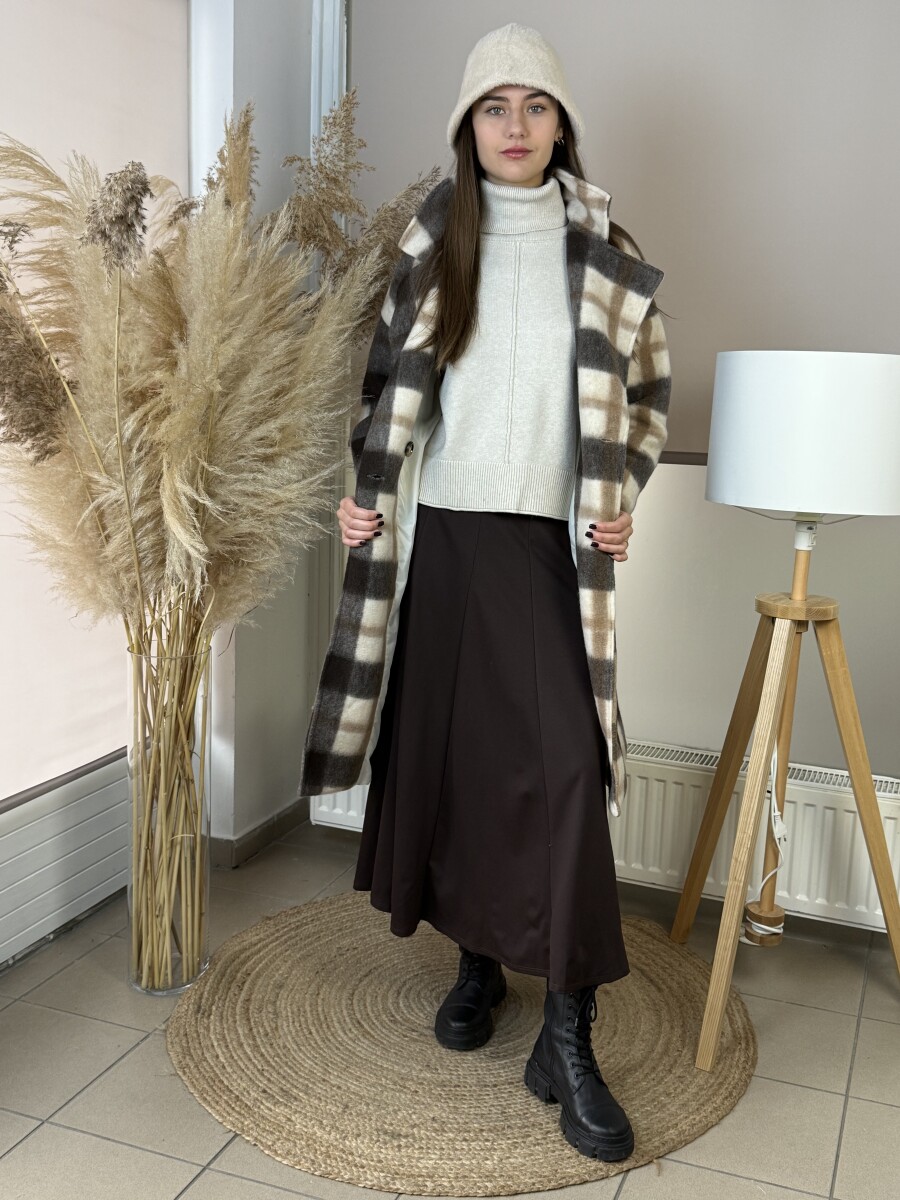 Harang alakú szoknya - csokibarna - Kép 3