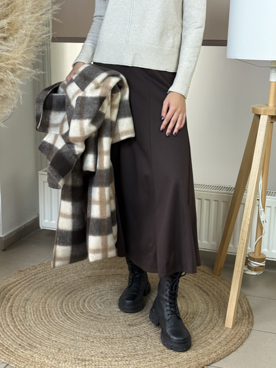 Harang alakú szoknya - csokibarna - Kép 2