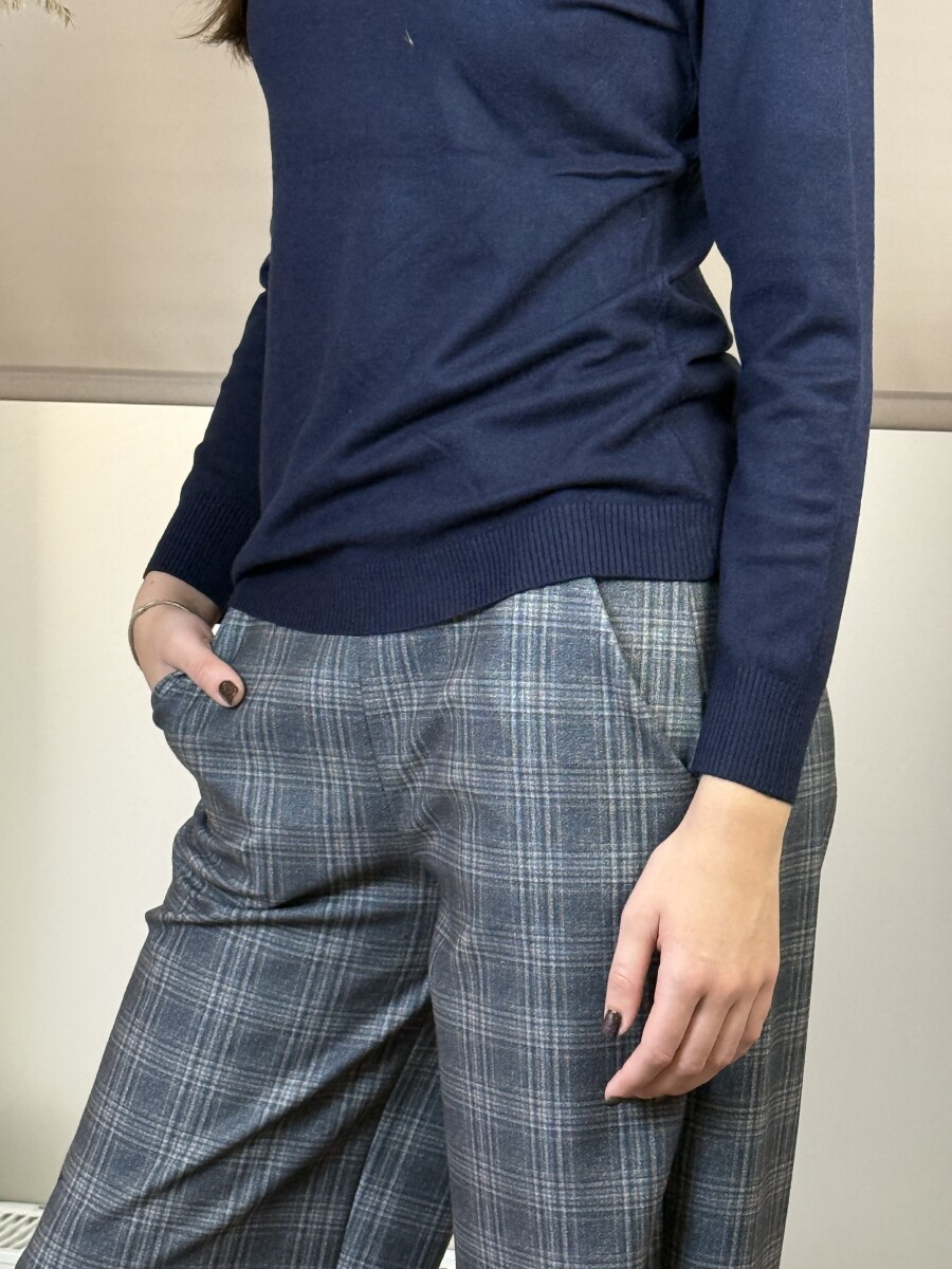 Kockás mom fit nadrág - szürke - Kép 14