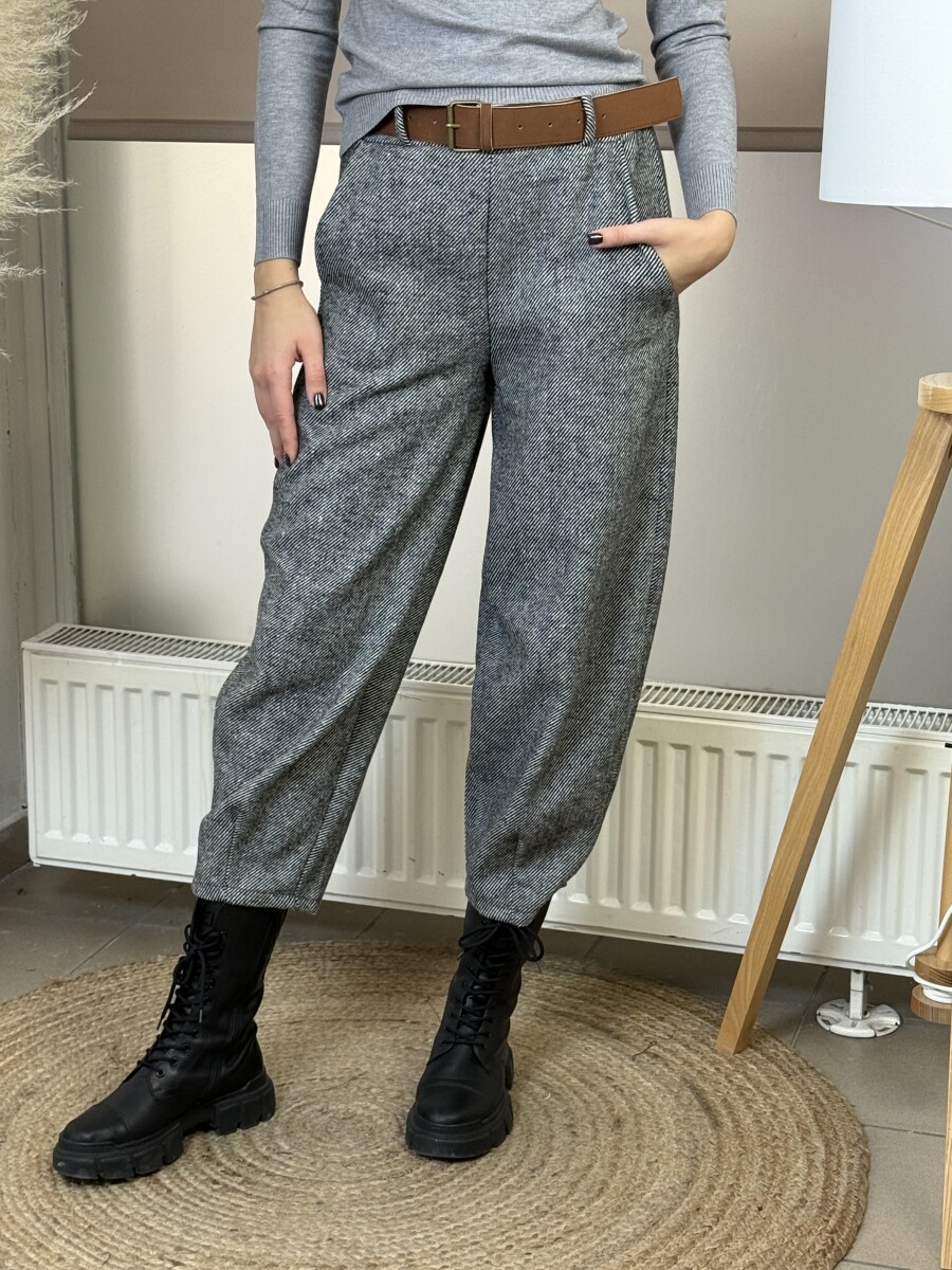 Mom fit szövetnadrág - fekete - Kép 18