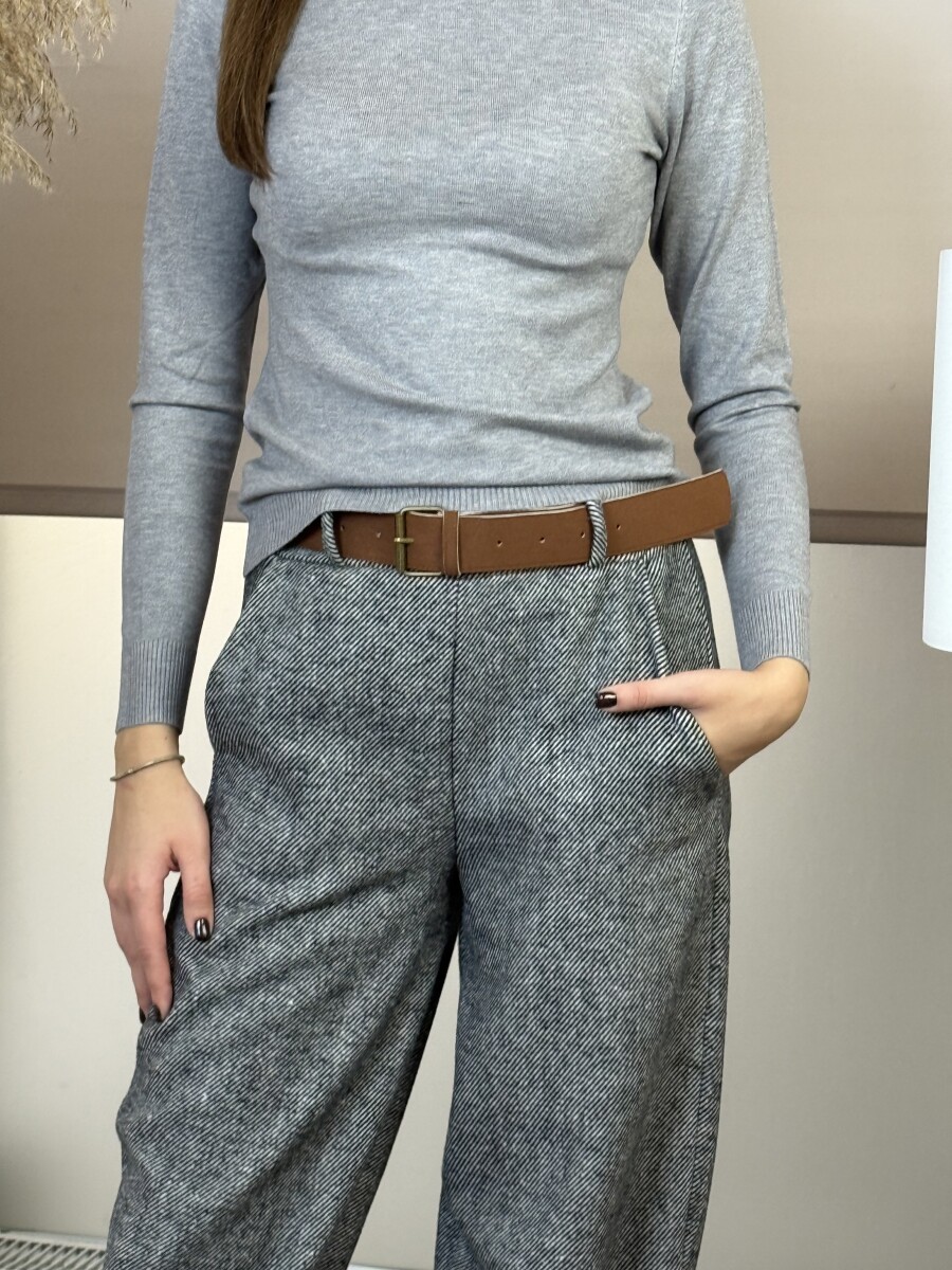 Mom fit szövetnadrág - fekete - Kép 15