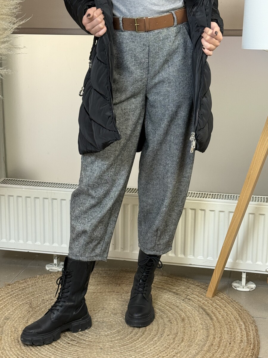 Mom fit szövetnadrág - fekete - Kép 12