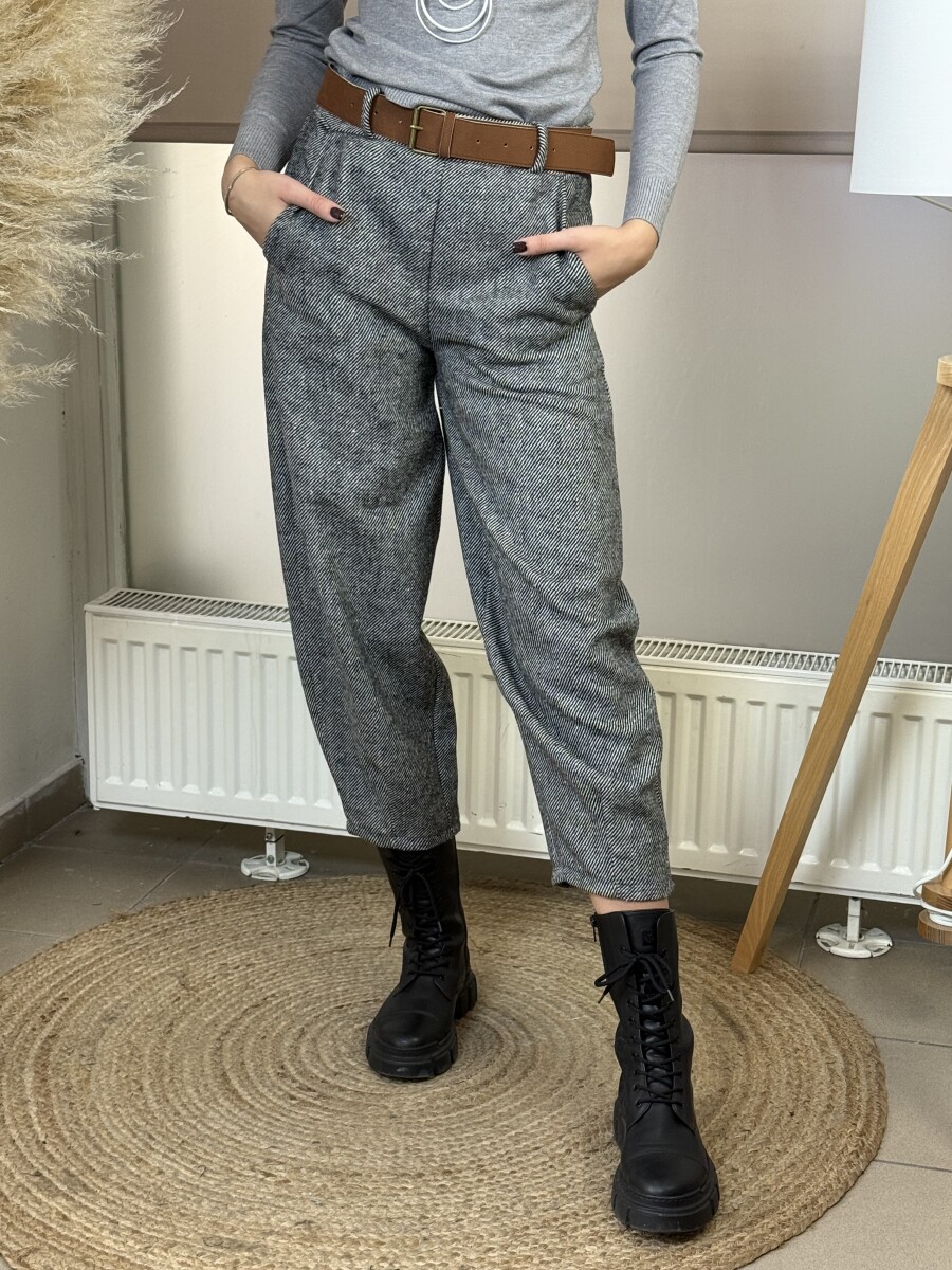 Mom fit szövetnadrág - fekete - Kép 3