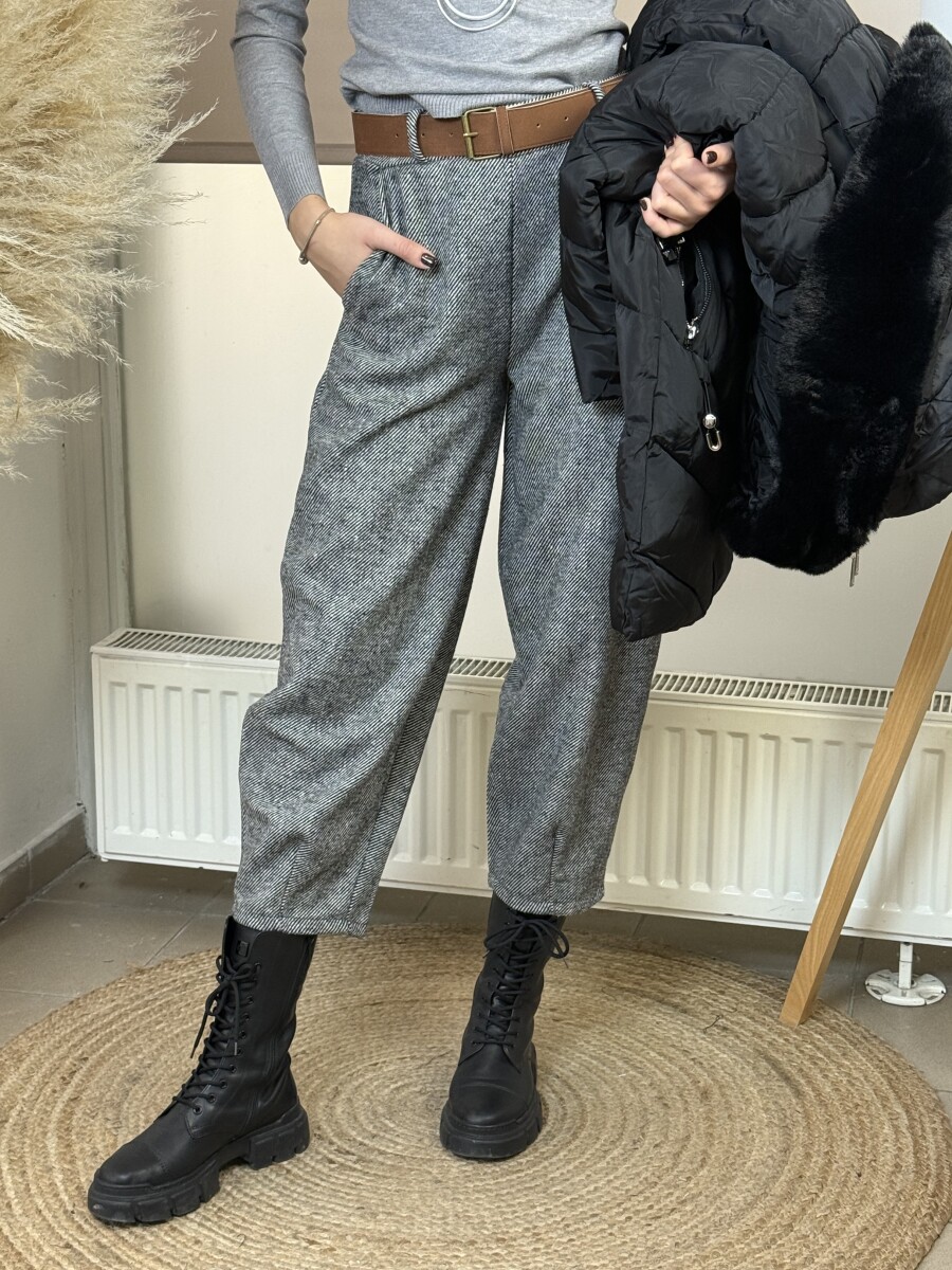 Mom fit szövetnadrág - fekete - Kép 17