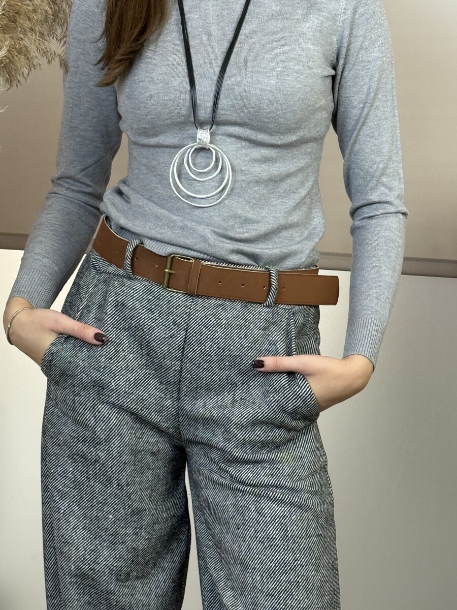 Mom fit szövetnadrág - fekete - Kép 7