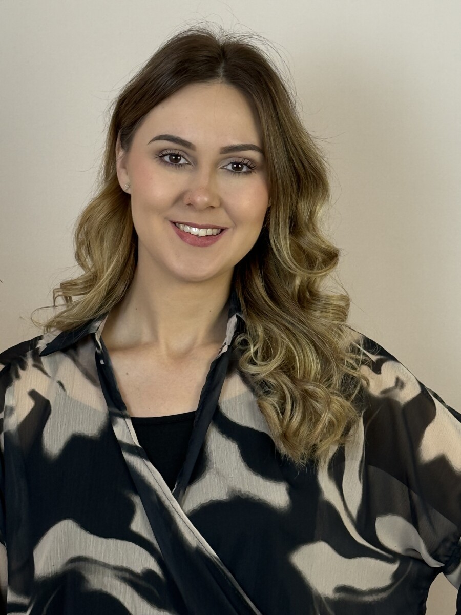 Átlapolt mintás blúz - homok - Kép 6