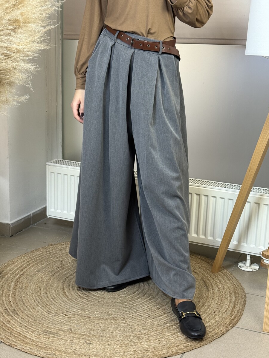 Öves nadrágszoknya - szürke - Kép 11