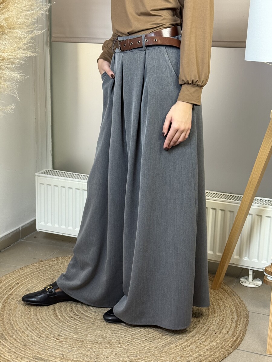 Öves nadrágszoknya - szürke - Kép 14