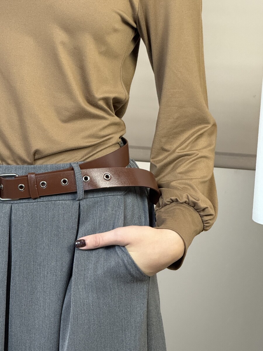 Öves nadrágszoknya - szürke - Kép 8