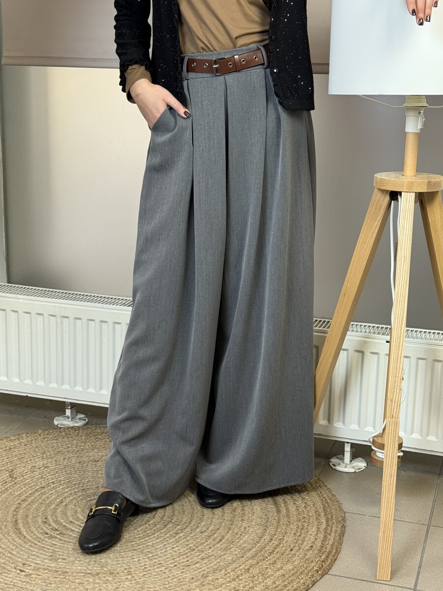 Öves nadrágszoknya - szürke - Kép 4