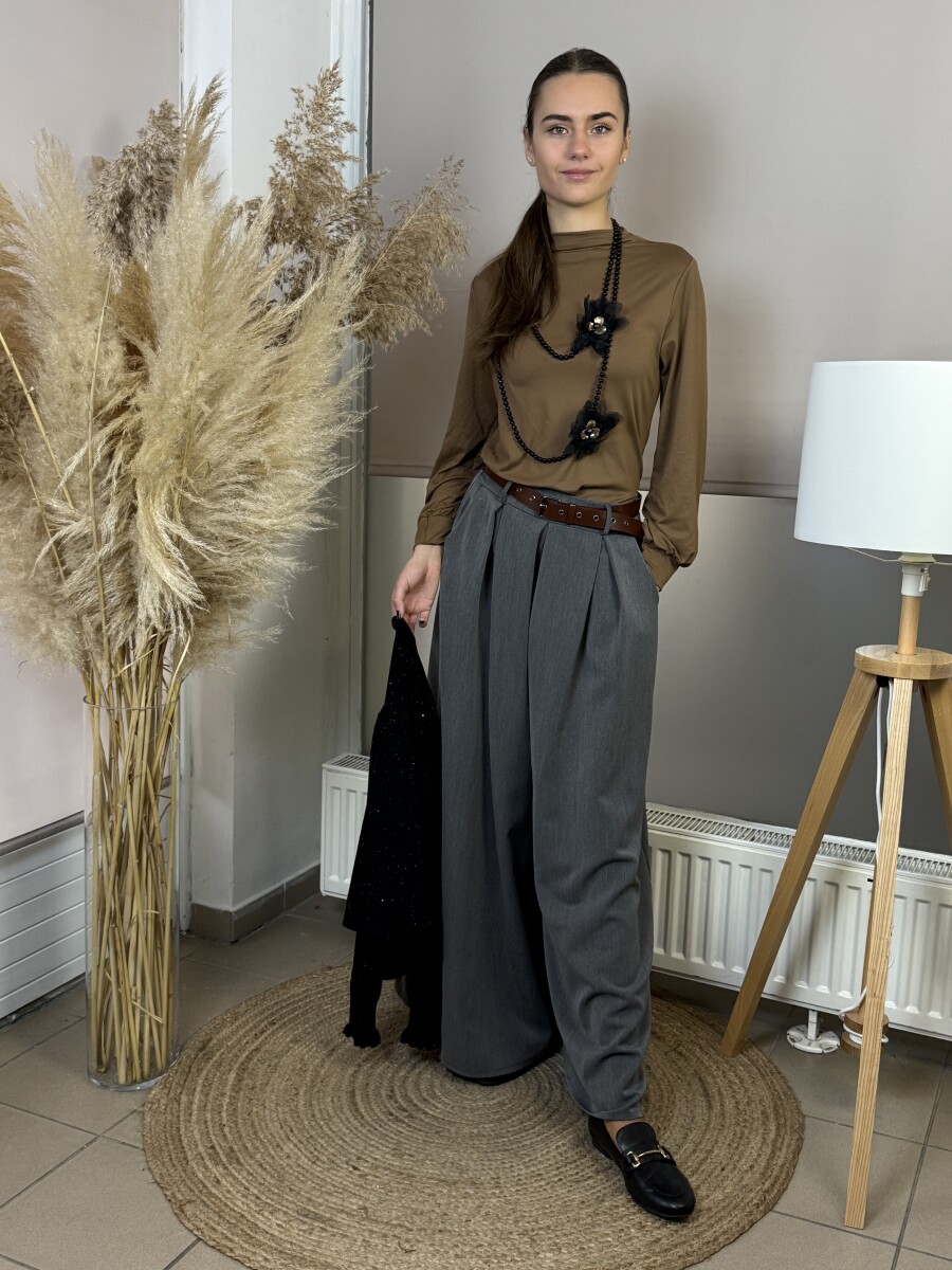 Öves nadrágszoknya - szürke - Kép 9