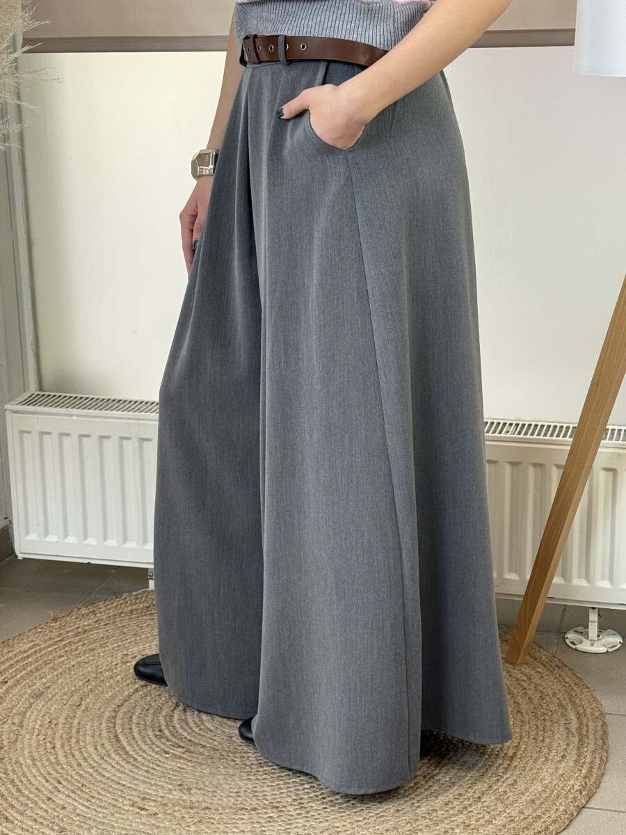 Öves nadrágszoknya - szürke - Kép 3