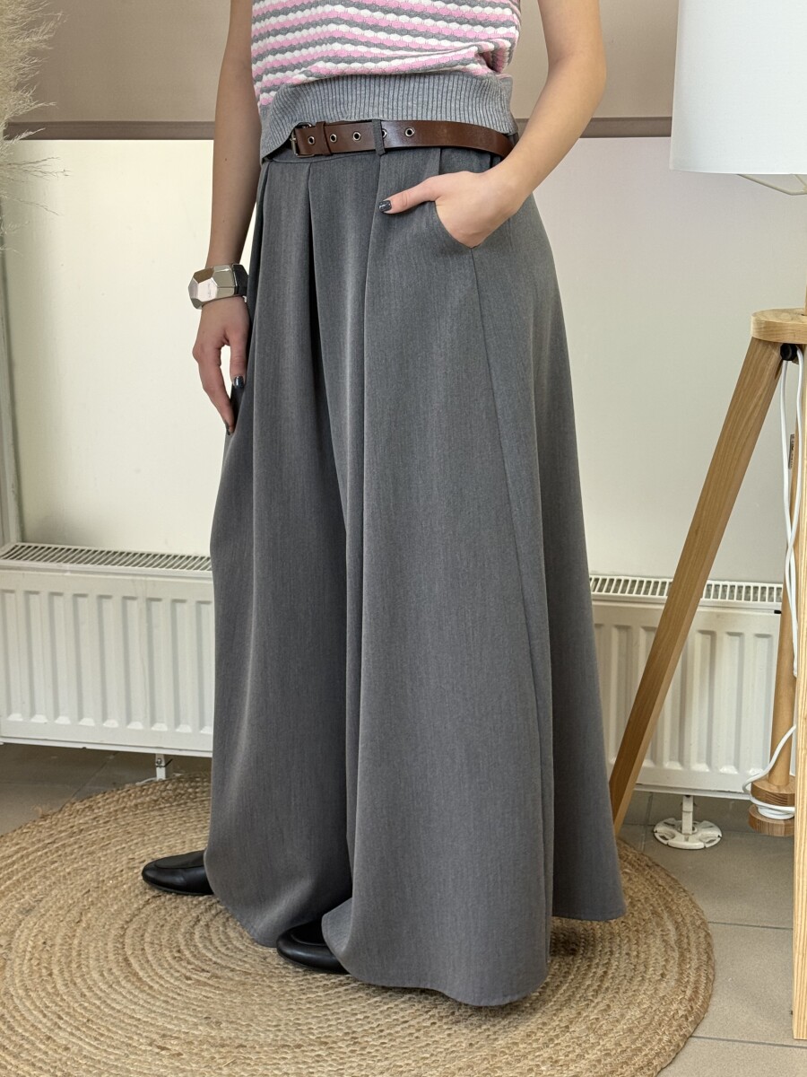 Öves nadrágszoknya - szürke - Kép 7