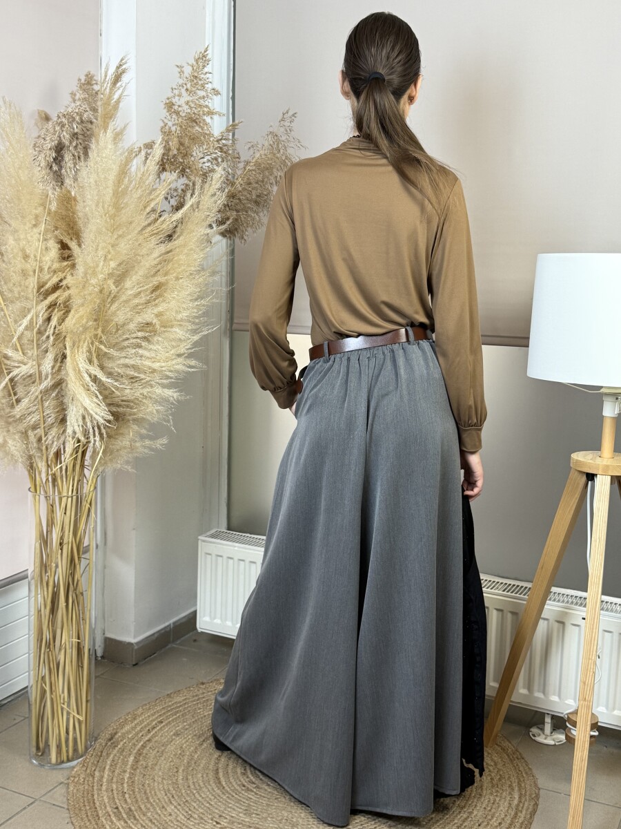 Öves nadrágszoknya - szürke - Kép 13