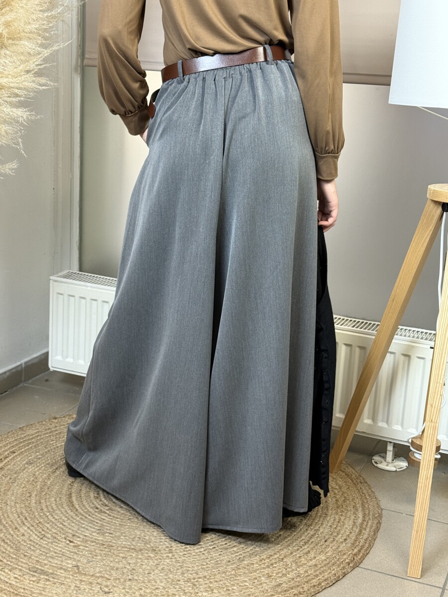 Öves nadrágszoknya - szürke - Kép 17