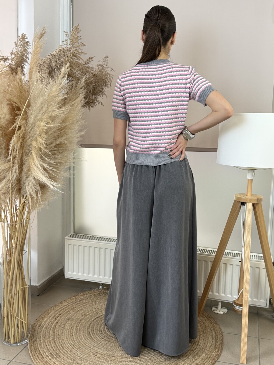 Öves nadrágszoknya - szürke - Kép 12