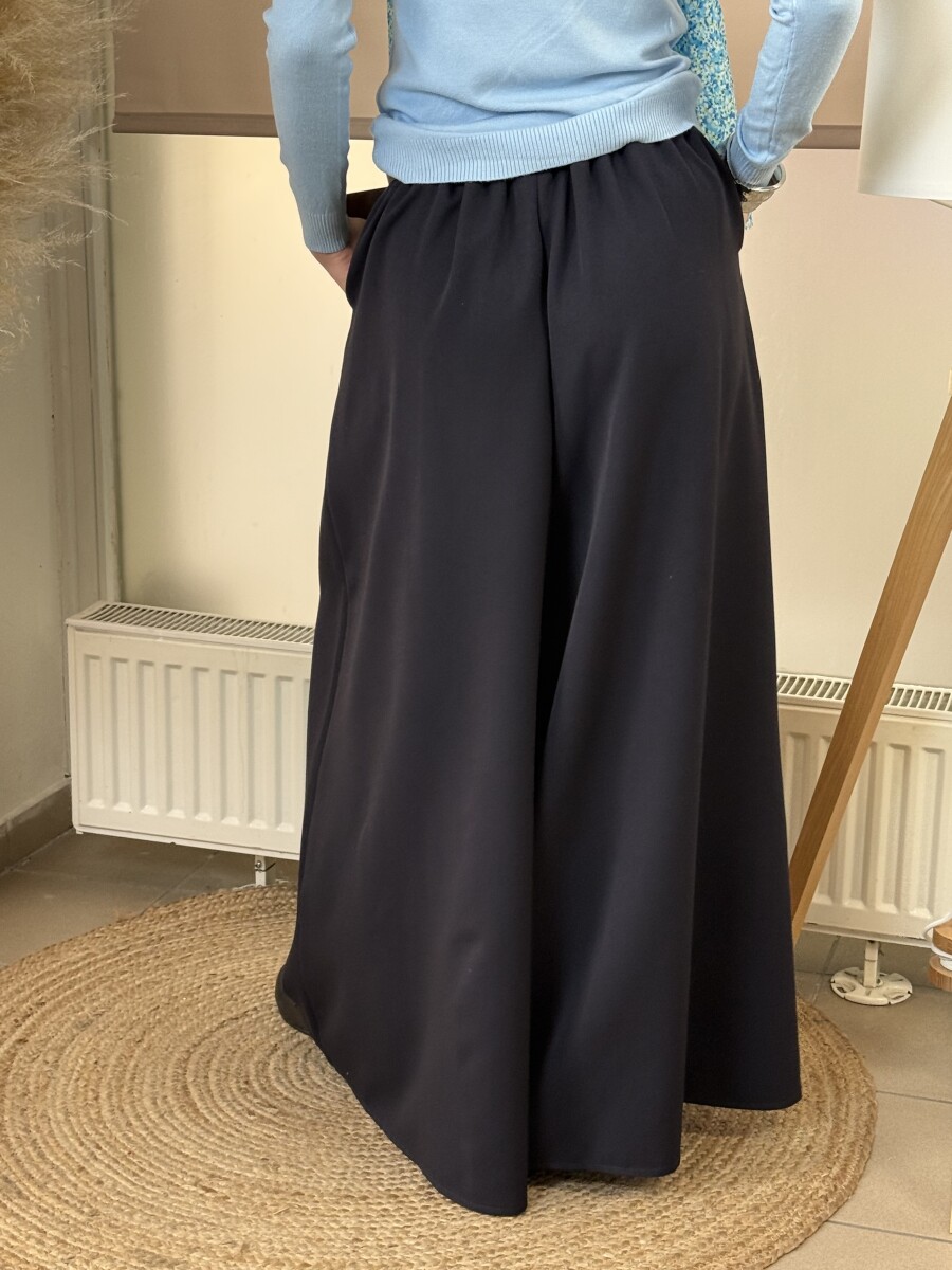 Öves nadrágszoknya - sötétkék - Kép 10