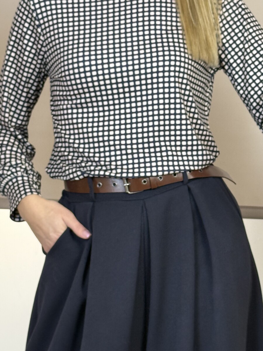 Öves nadrágszoknya - sötétkék - Kép 5