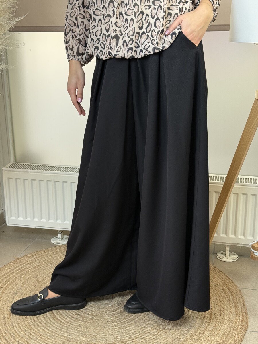 Öves nadrágszoknya - fekete - Kép 10