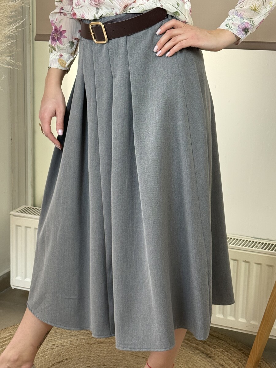 Öves szoknya - szürke - Kép 3