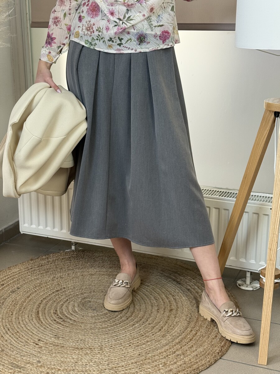 Öves szoknya - szürke - Kép 9