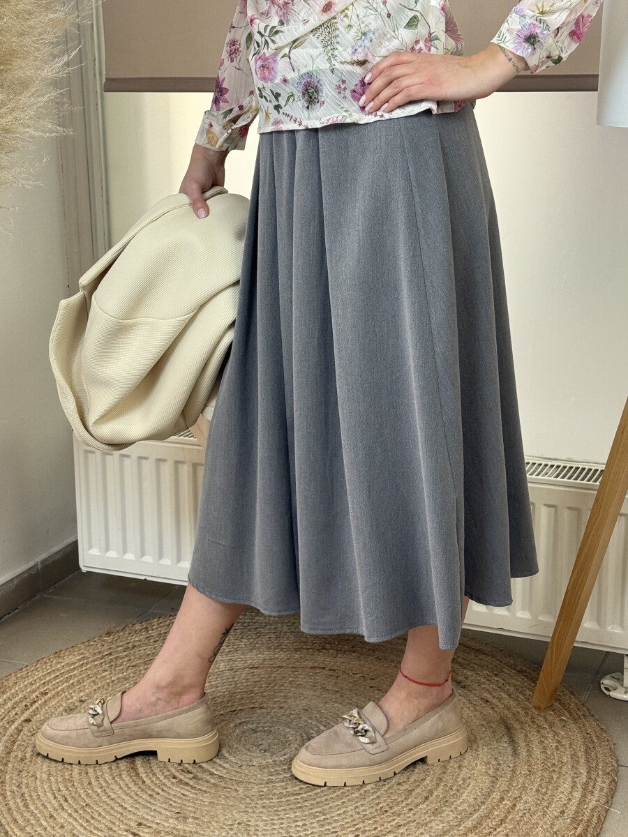 Öves szoknya - szürke - Kép 10