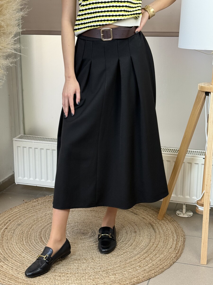 Öves szoknya - fekete - Kép 4