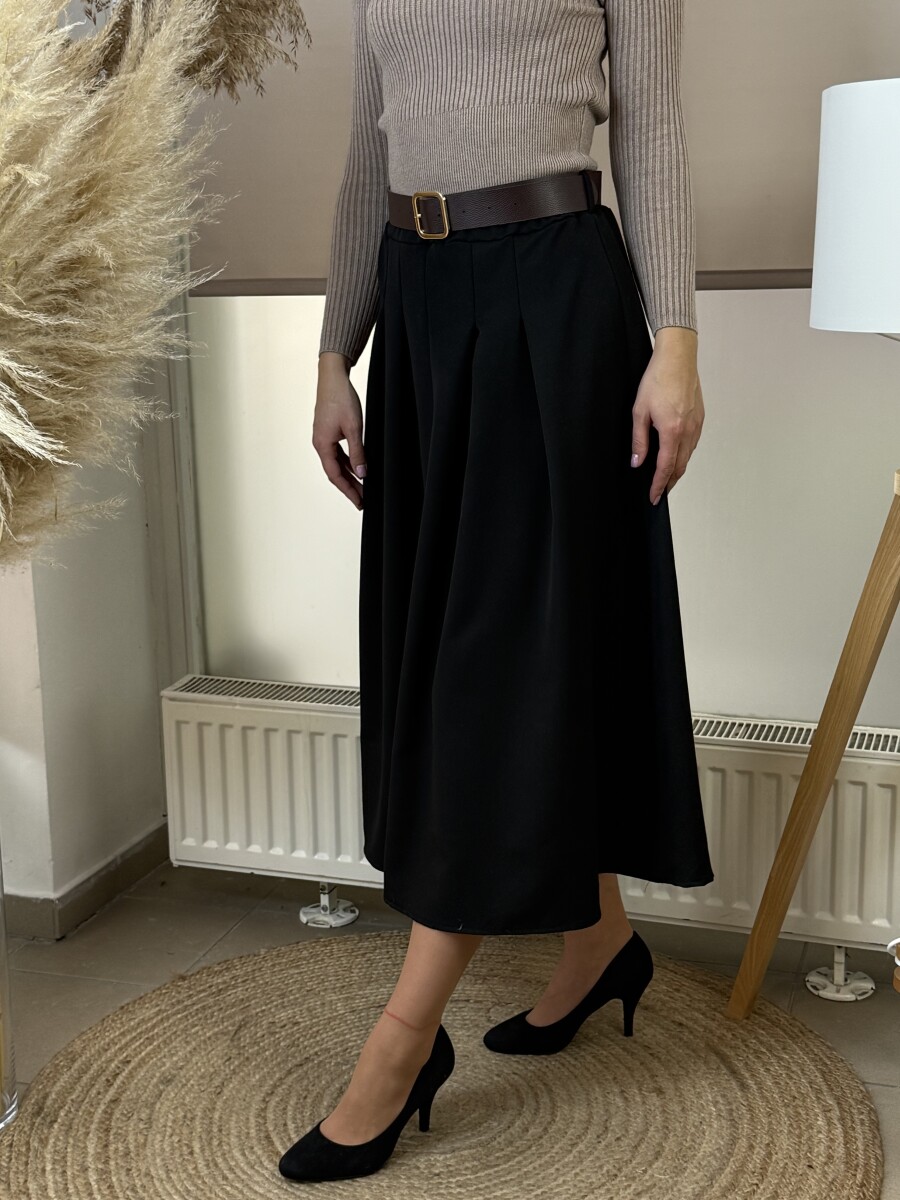 Öves szoknya - fekete - Kép 6