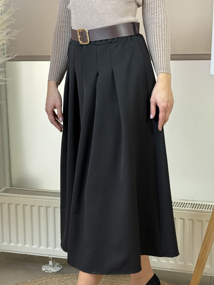 Öves szoknya - fekete - Kép 9