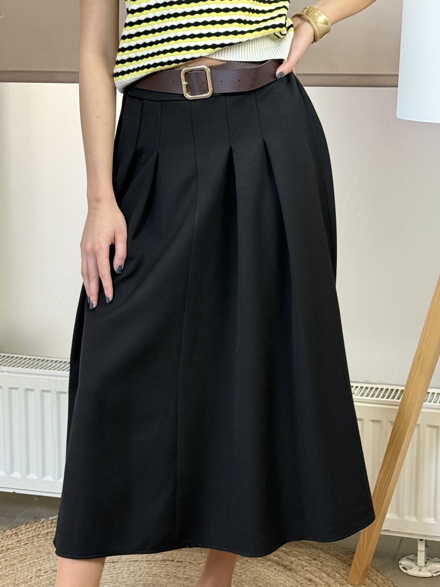 Öves szoknya - fekete - Kép 7