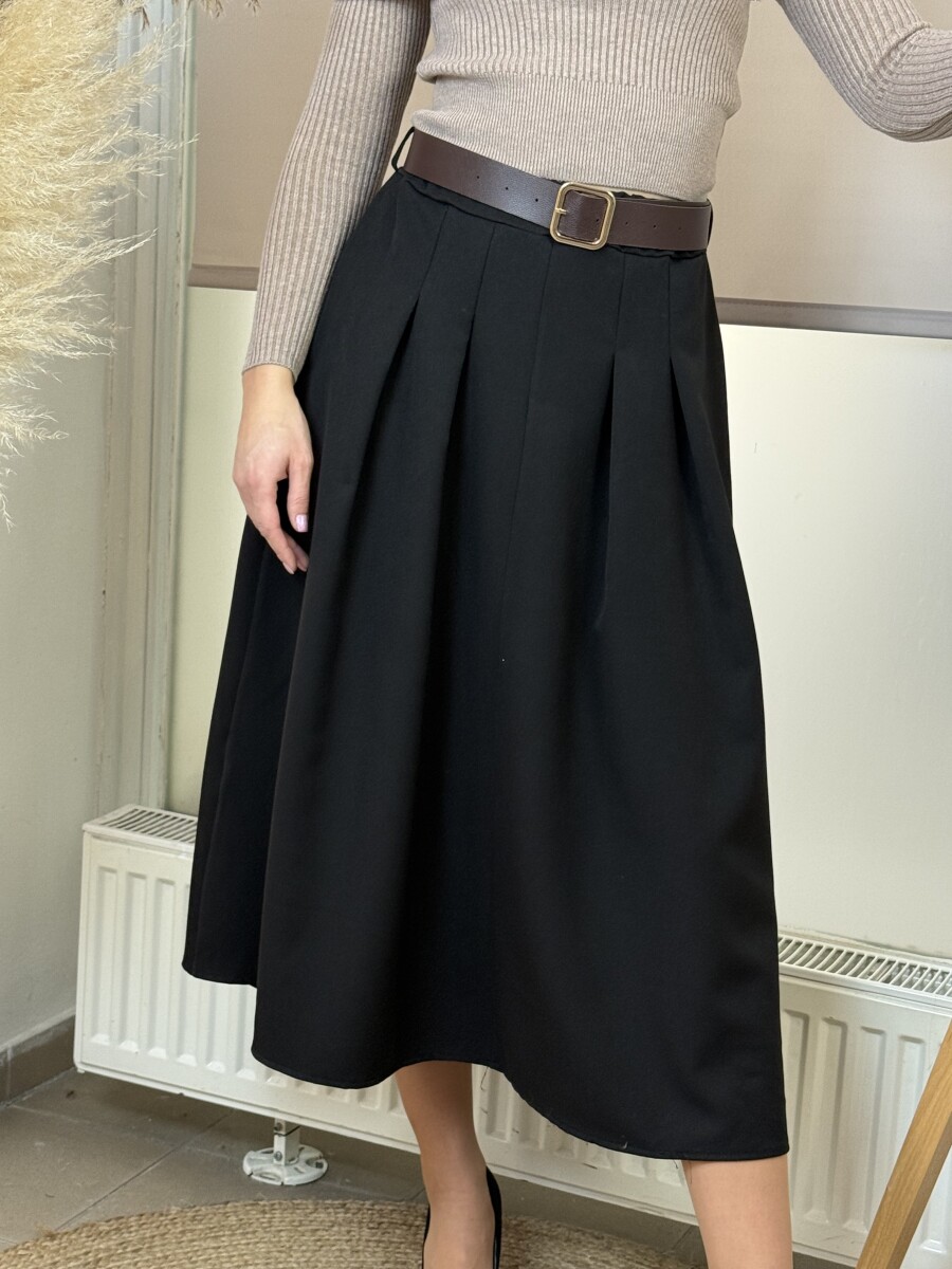 Öves szoknya - fekete - Kép 4