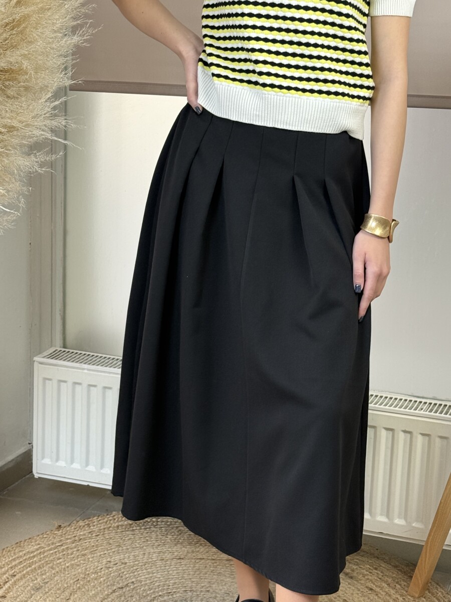 Öves szoknya - fekete - Kép 8