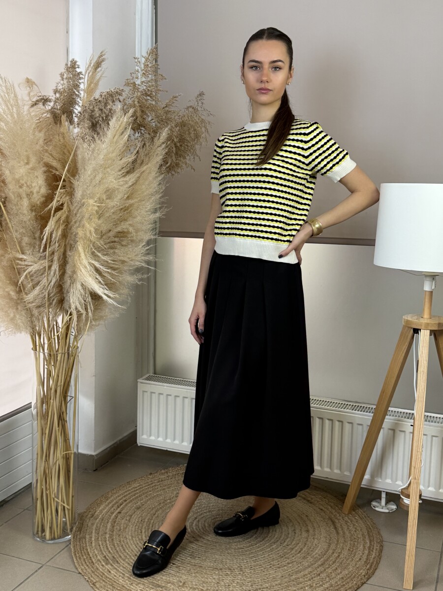 Öves szoknya - fekete - Kép 2