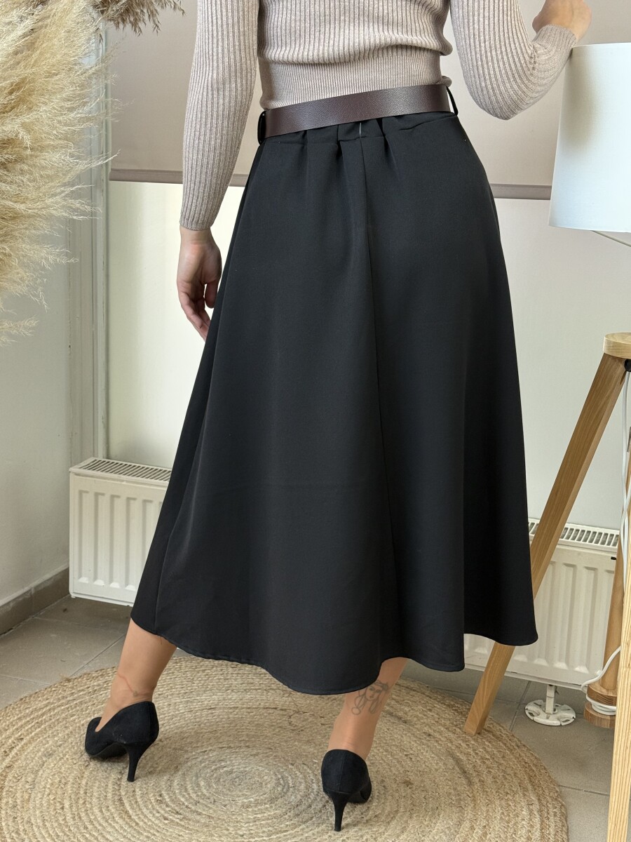 Öves szoknya - fekete - Kép 12