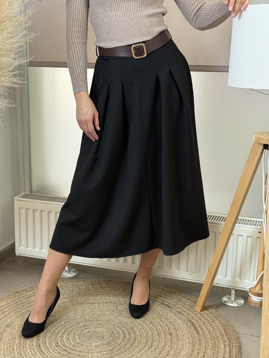 Öves szoknya - fekete - Kép 10