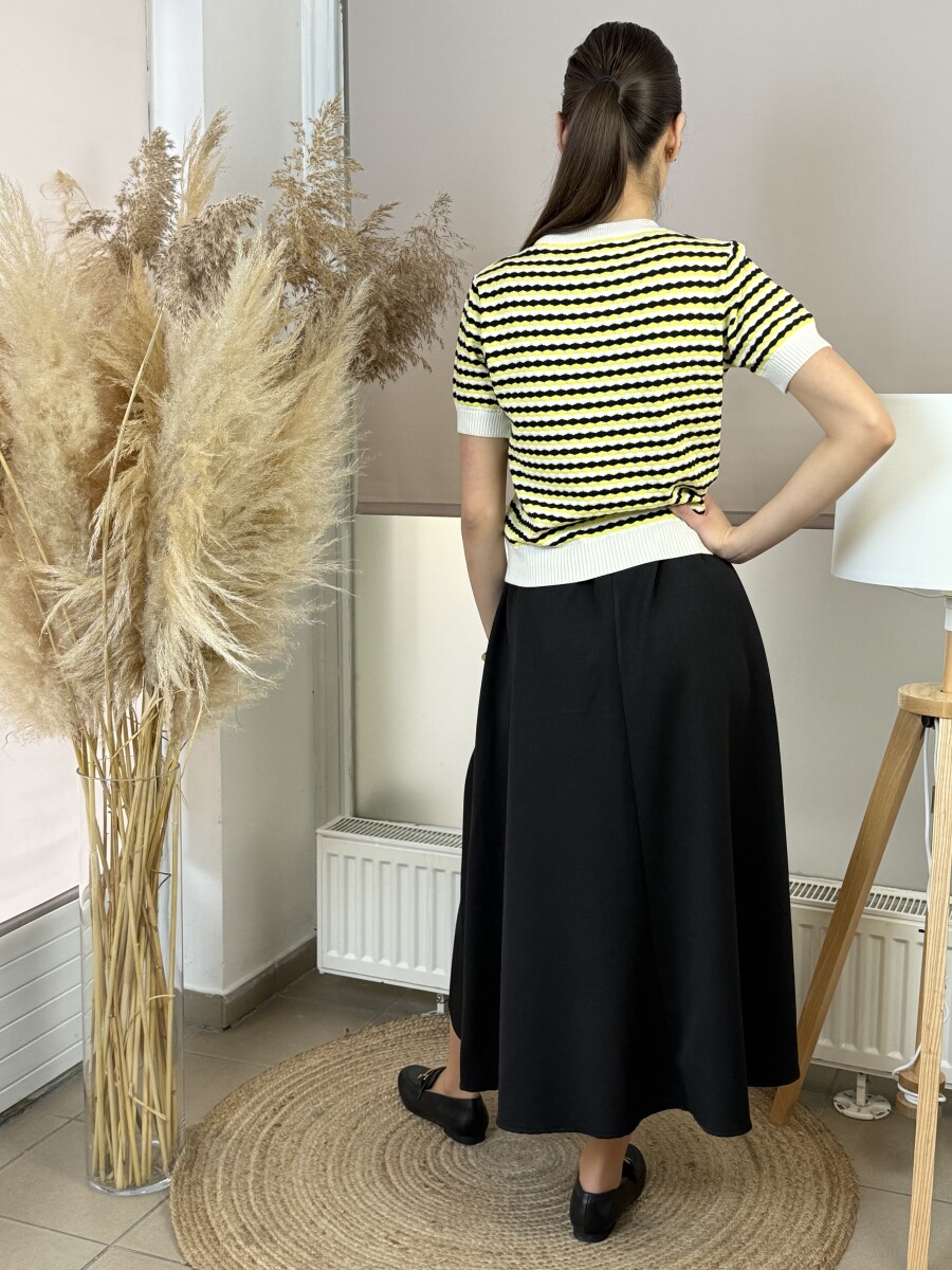 Öves szoknya - fekete - Kép 11