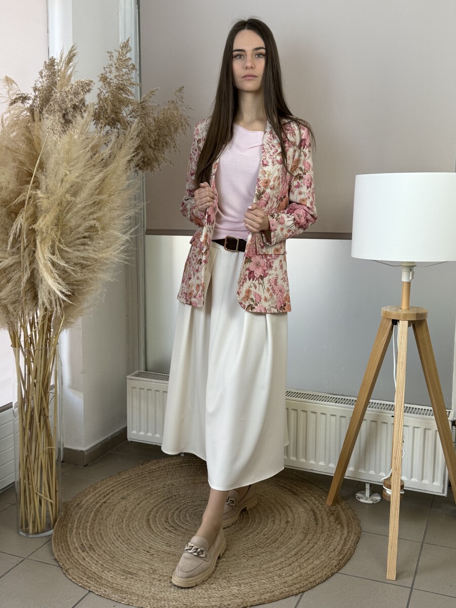 Öves szoknya - krém - Kép 11