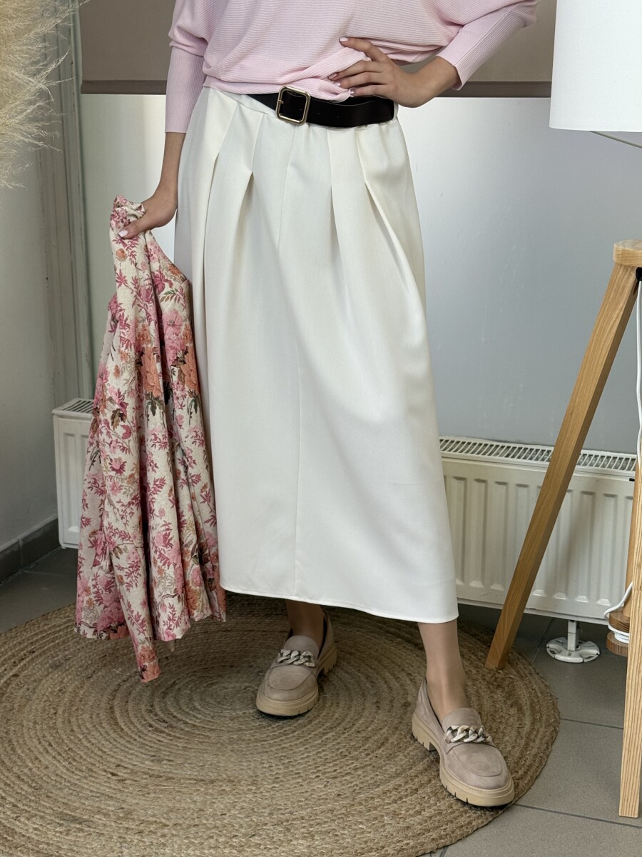 Öves szoknya - krém - Kép 14